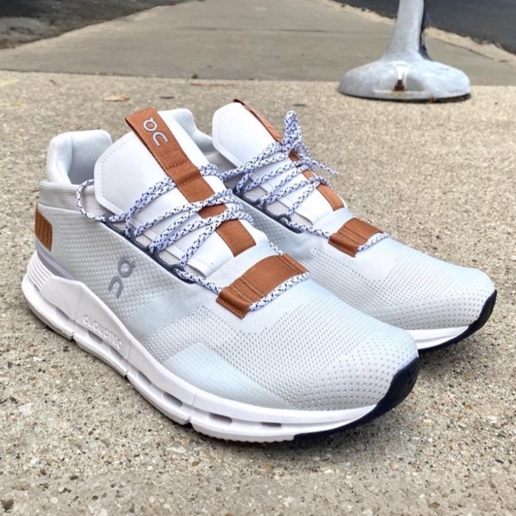 On Running Shoes - ON Running Cloudnova White Pearl / Brown - Women’s Size 8.5/ EUR 40